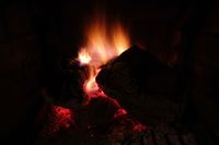 The fire to keep up warm during the evening, no serious heating available.